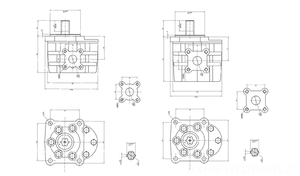 NSH-10 10 سم مكعب/لفة مضخة التروس الهيدروليكية drawing image