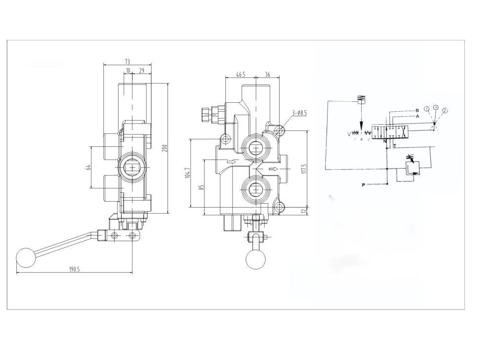 P81 يدوي صمام 1 صمام شق السجل drawing image