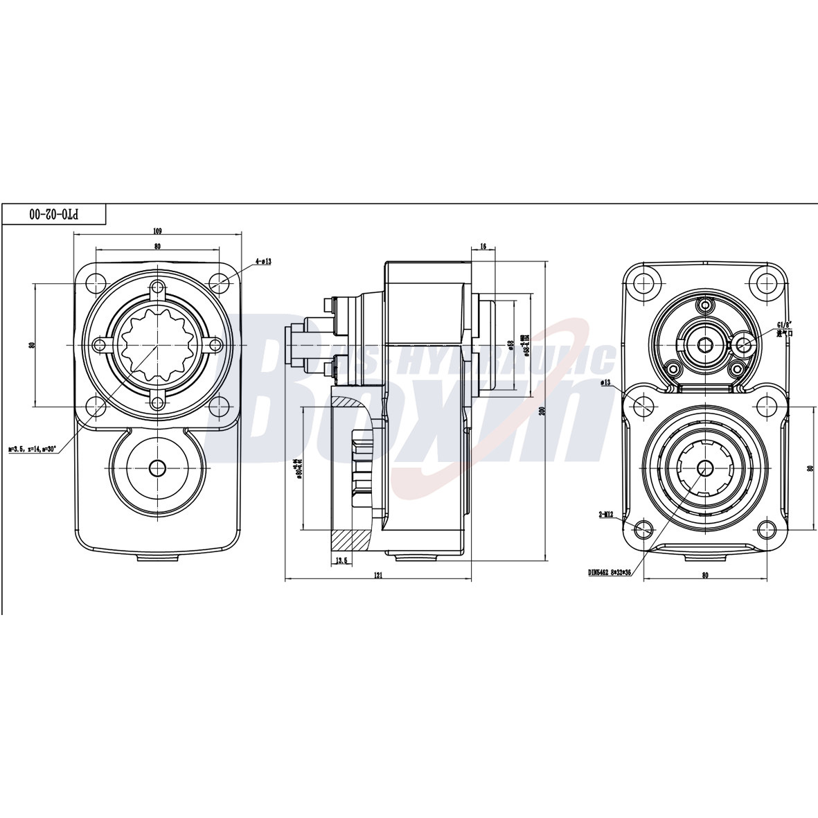 PTO-02 284 نيوتن متر 1:1.2 مأخذ القدرة drawing image