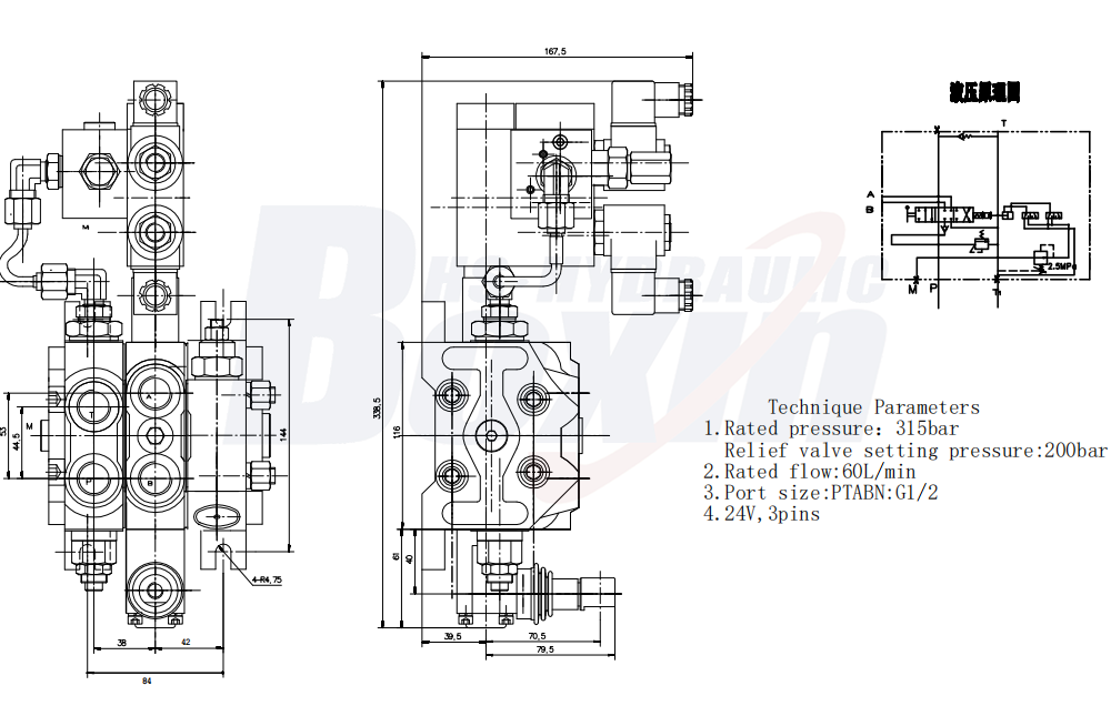 Seeking Global Distributors and Wholesalers for DCV60 Electro-hydraulic Valves drawing image