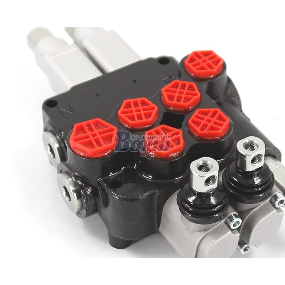 P80AFT-2QTW1 Manual 2 Spool Monoblock Directional Valve for Hydraulic Systems detail image