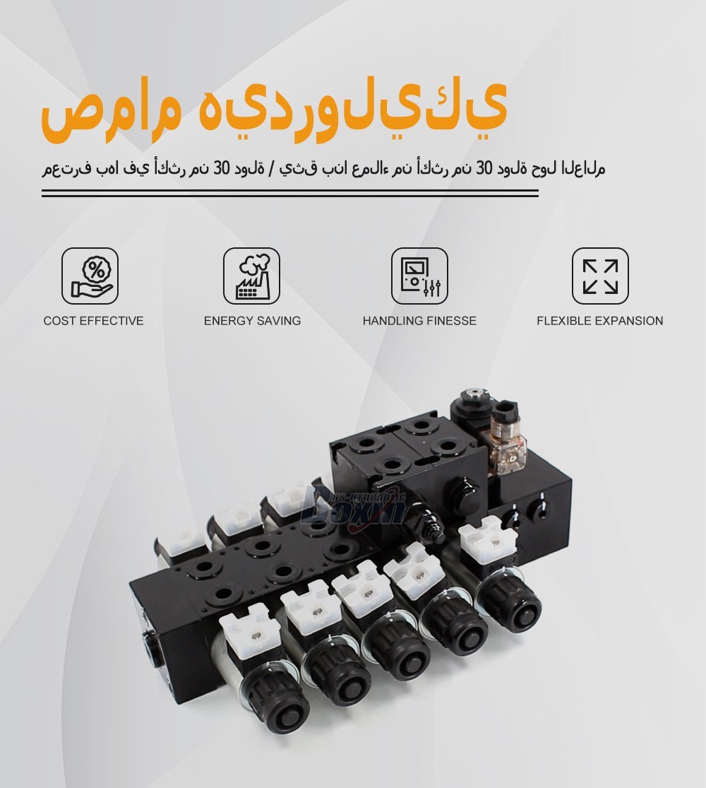 Large Scale Production DCV56-H Solenoid 5 Spool Sectional Control Valves