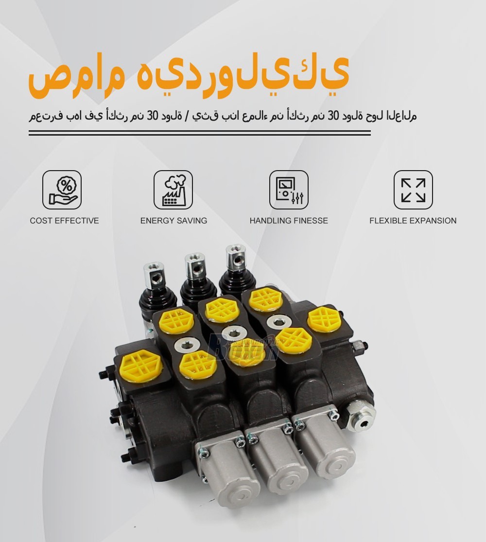 Industrial Grade SD8 Manual 3 Spool Directional Control Valve