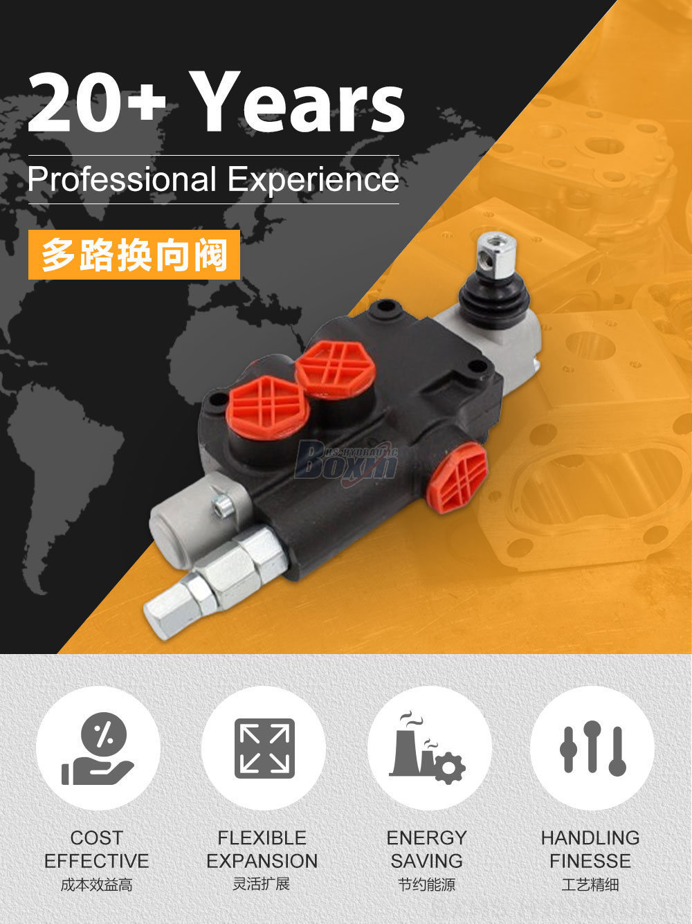 P80-G34-OT 手控 1 联 整体式换向阀